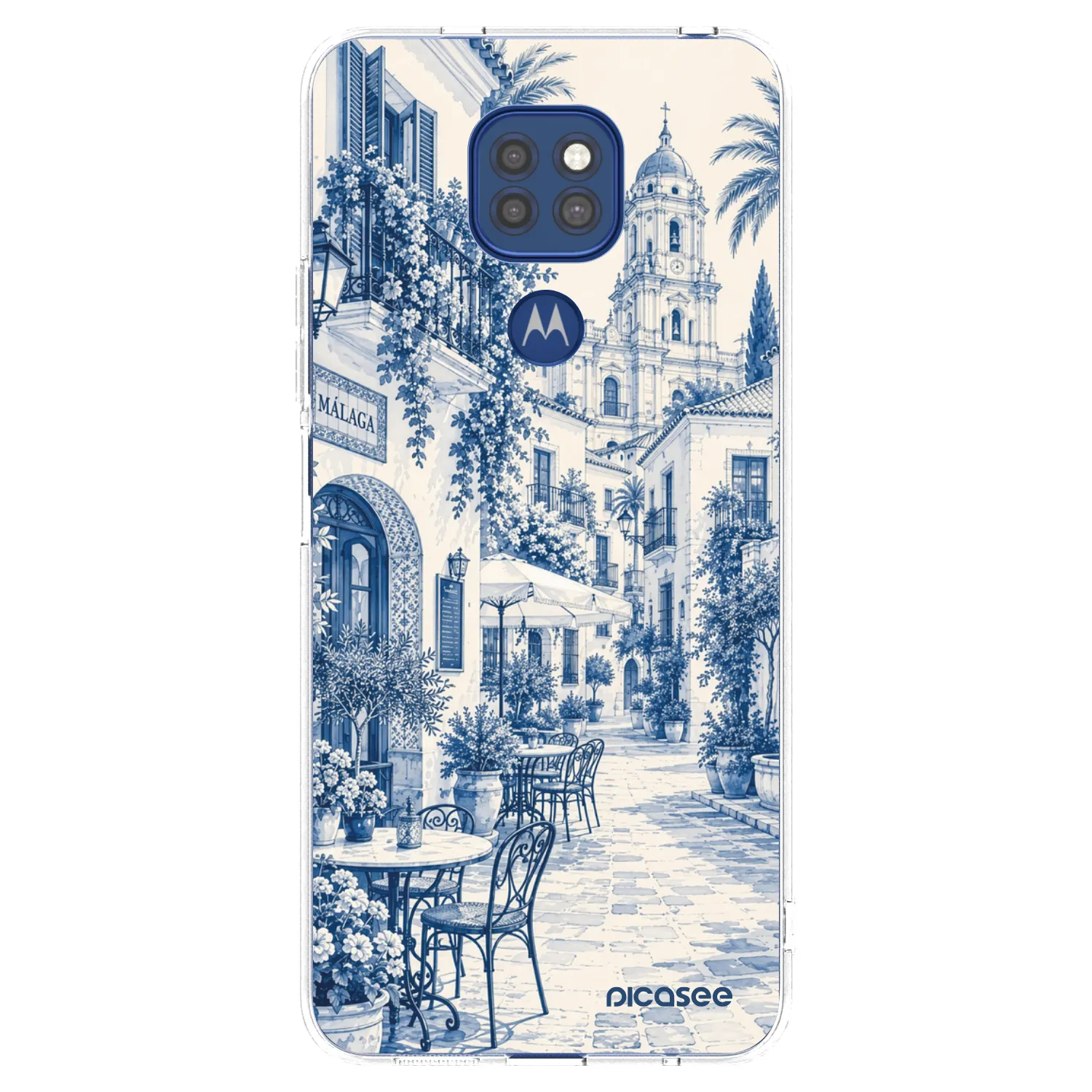 Picasee Motorola Moto G9 Play Hülle - Transparentes Silikon - Calle Azul