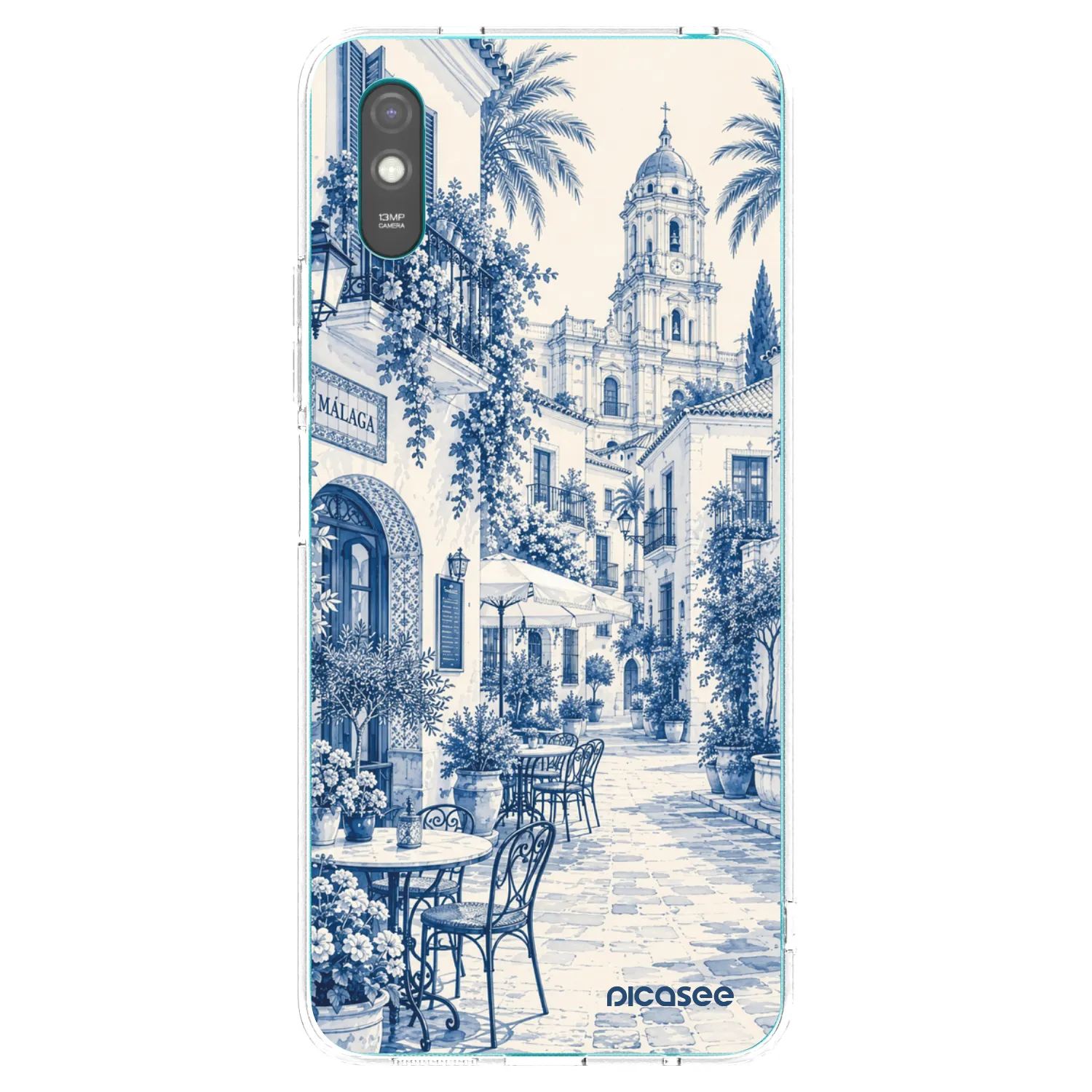 Picasee Xiaomi Redmi 9AT Hülle - Transparentes Silikon - Calle Azul