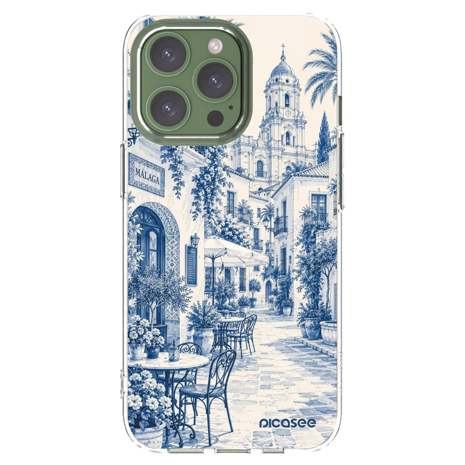 Picasee Apple iPhone 13 Pro Hülle - Transparentes Silikon - Calle Azul