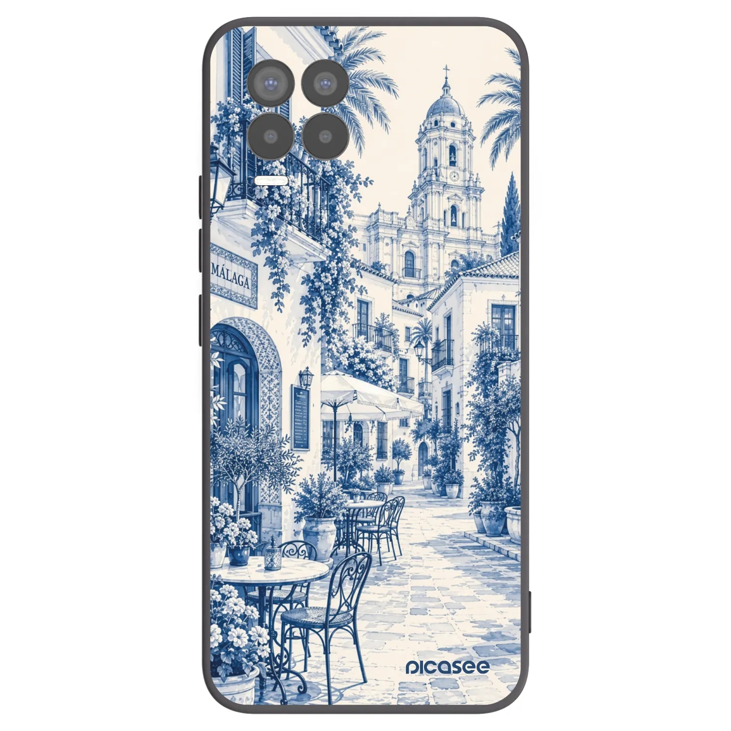 Picasee Realme 8 4G Hülle - Schwarzes Silikon - Calle Azul