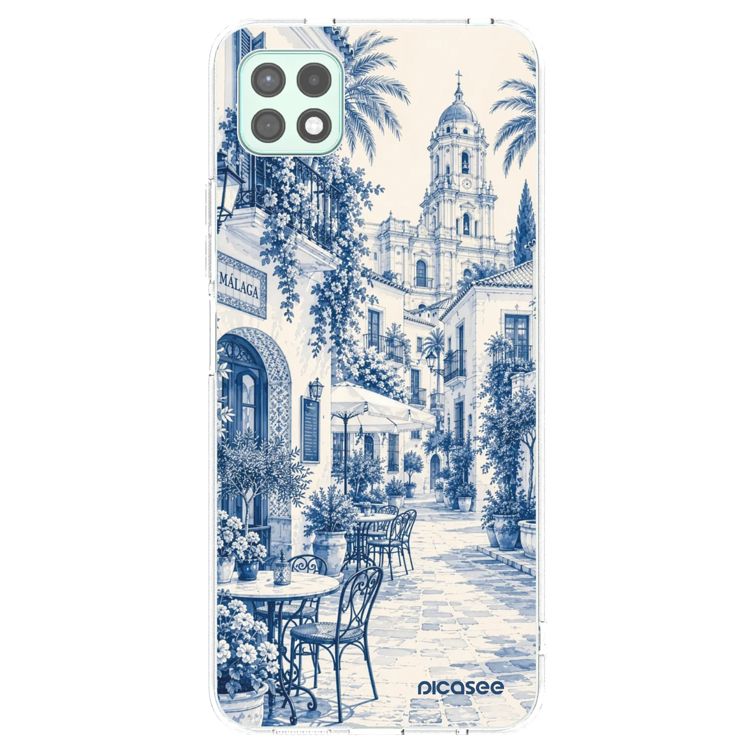 Picasee Samsung Galaxy A22 A226B 5G Hülle - Transparentes Silikon - Calle Azul