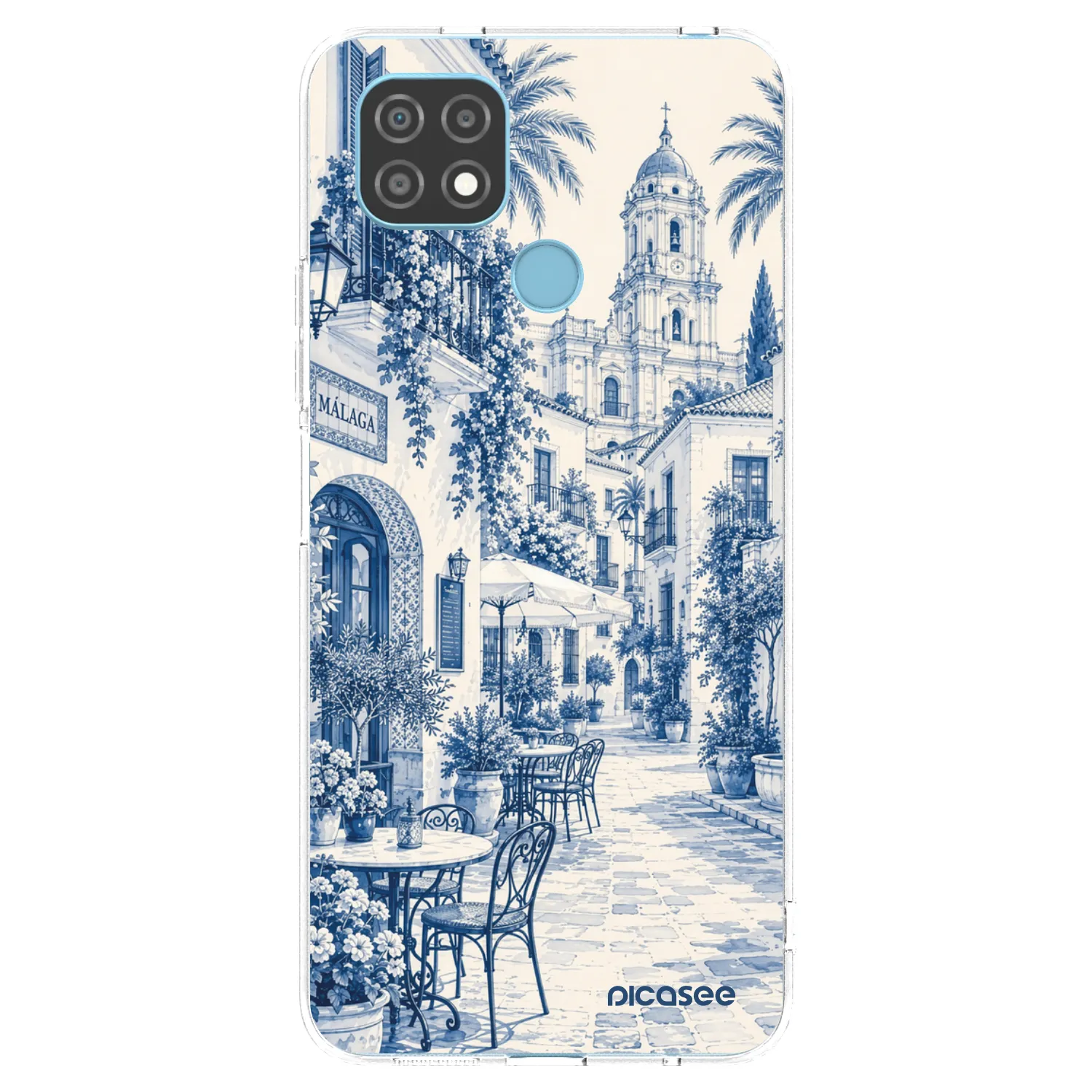 Picasee Realme C21 Hülle - Transparentes Silikon - Calle Azul