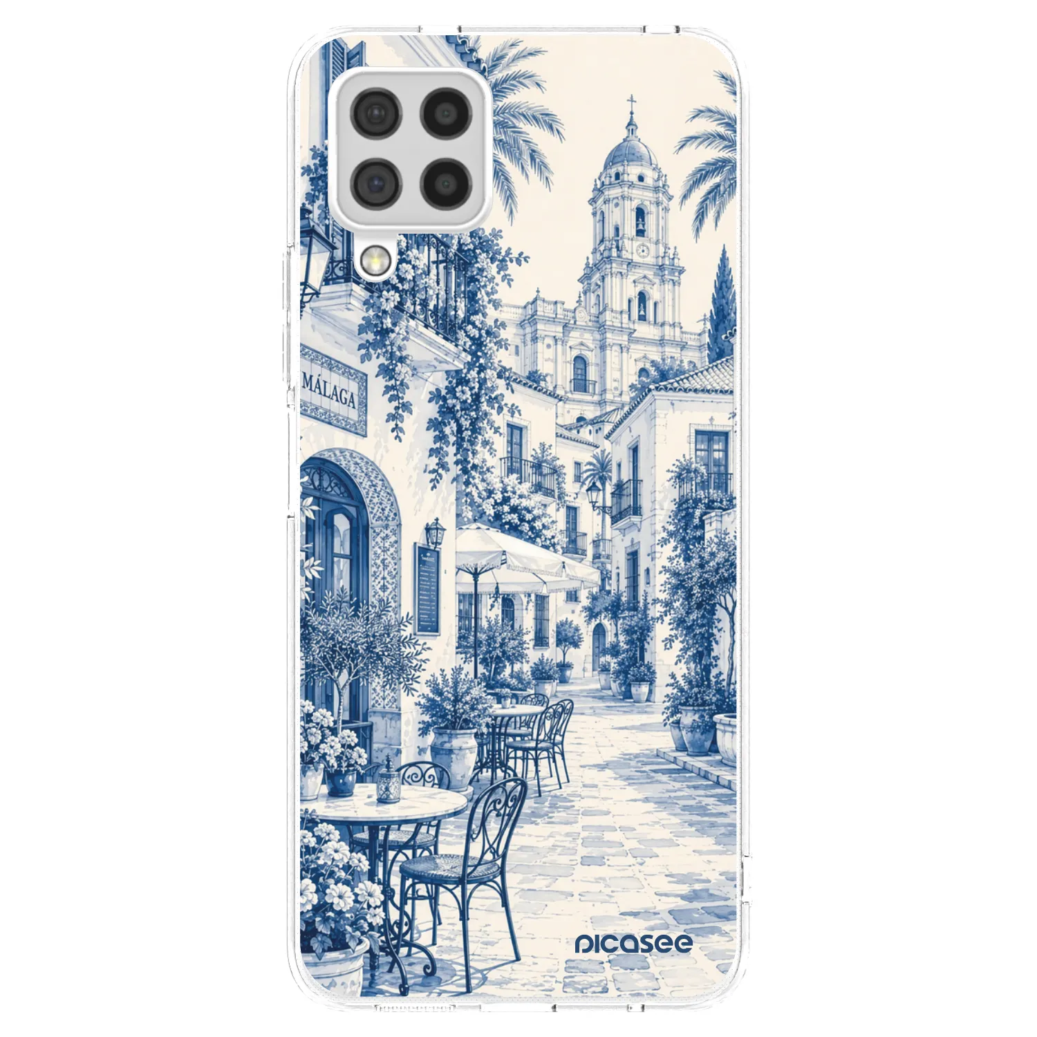 Picasee Samsung Galaxy A22 A225F 4G Hülle - Transparentes Silikon - Calle Azul