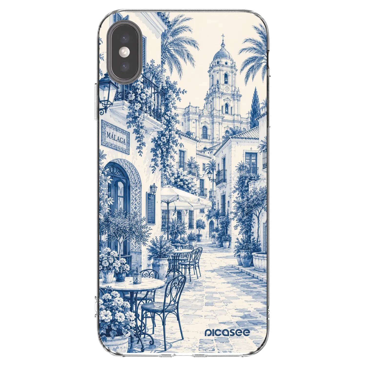 Picasee Apple iPhone XS Max Hülle - Transparentes Silikon - Calle Azul