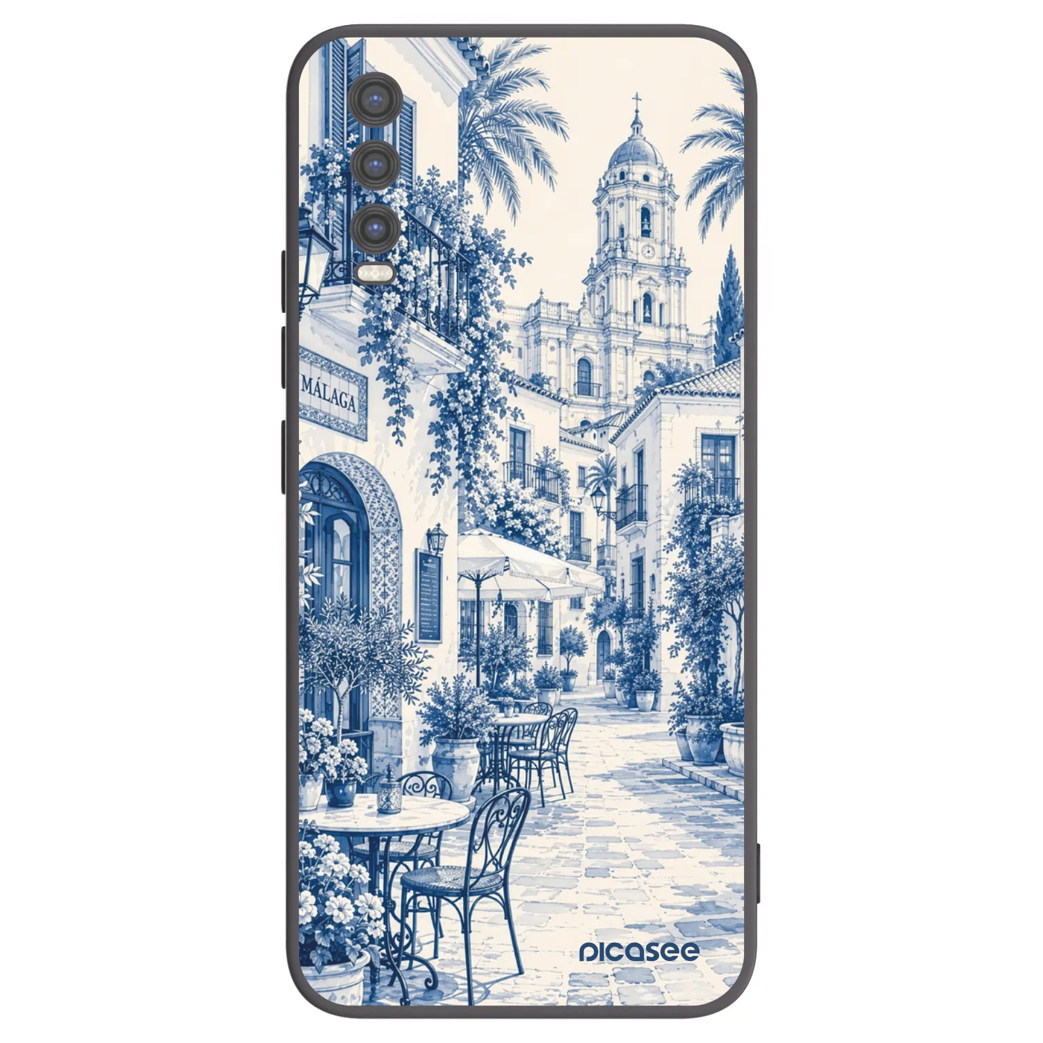 Picasee Vivo Y20s Hülle - Schwarzes Silikon - Calle Azul