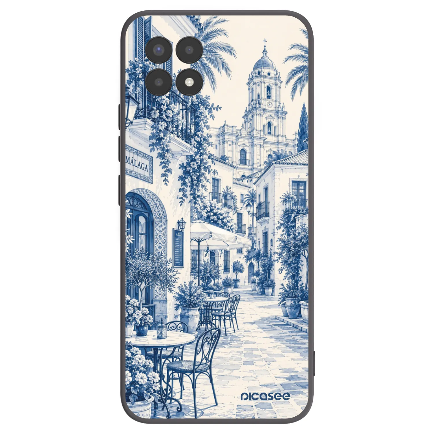 Picasee Realme 8i Hülle - Schwarzes Silikon - Calle Azul
