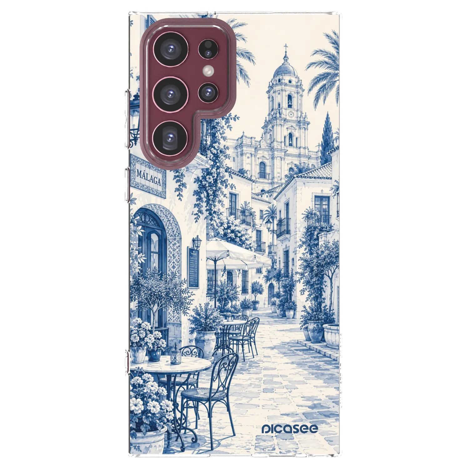 Picasee Samsung Galaxy S22 Ultra 5G Hülle - Transparentes Silikon - Calle Azul