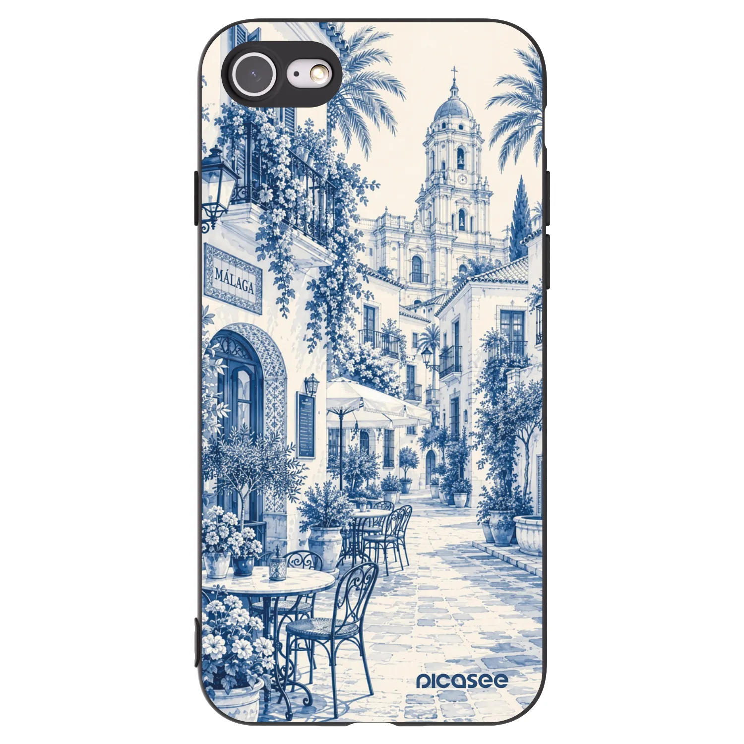 Picasee Apple iPhone SE 2022 Hülle - Schwarzes Silikon - Calle Azul