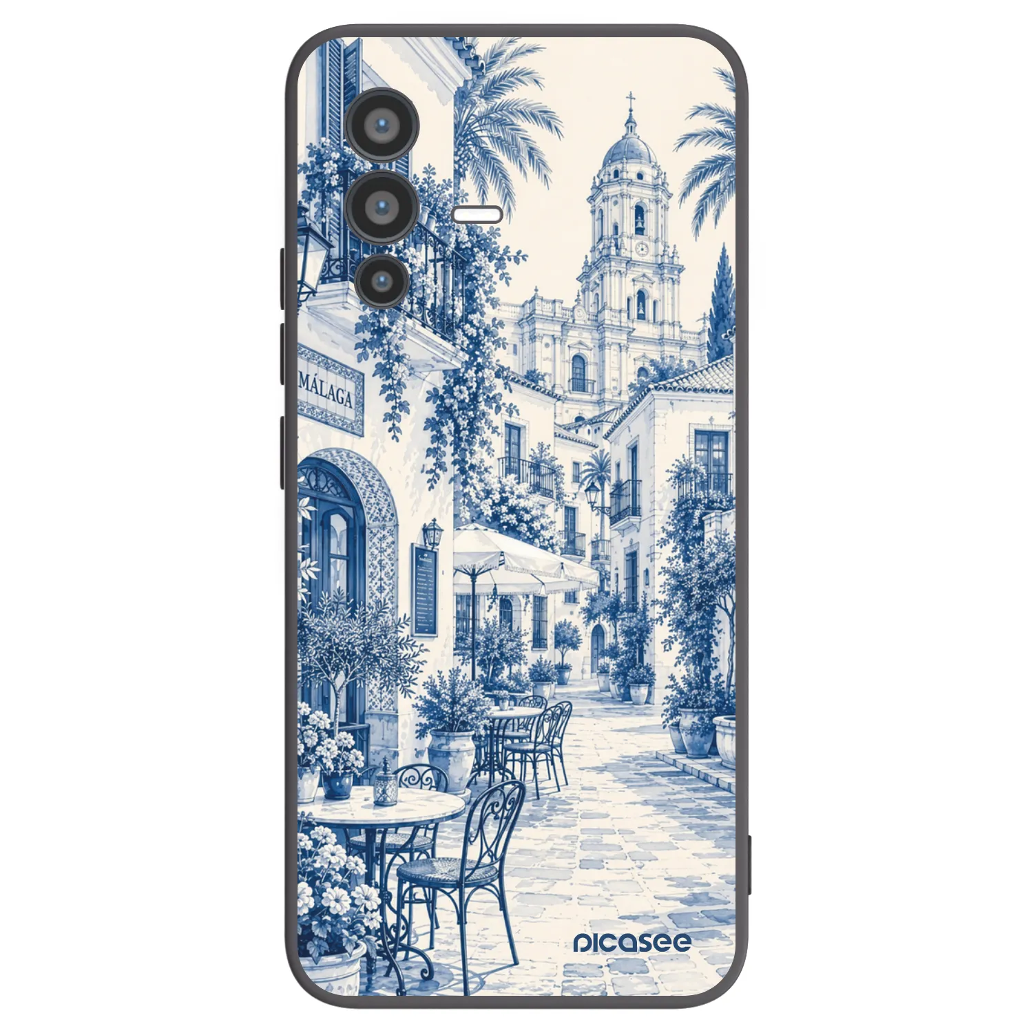 Picasee Vivo V23 5G Hülle - Schwarzes Silikon - Calle Azul