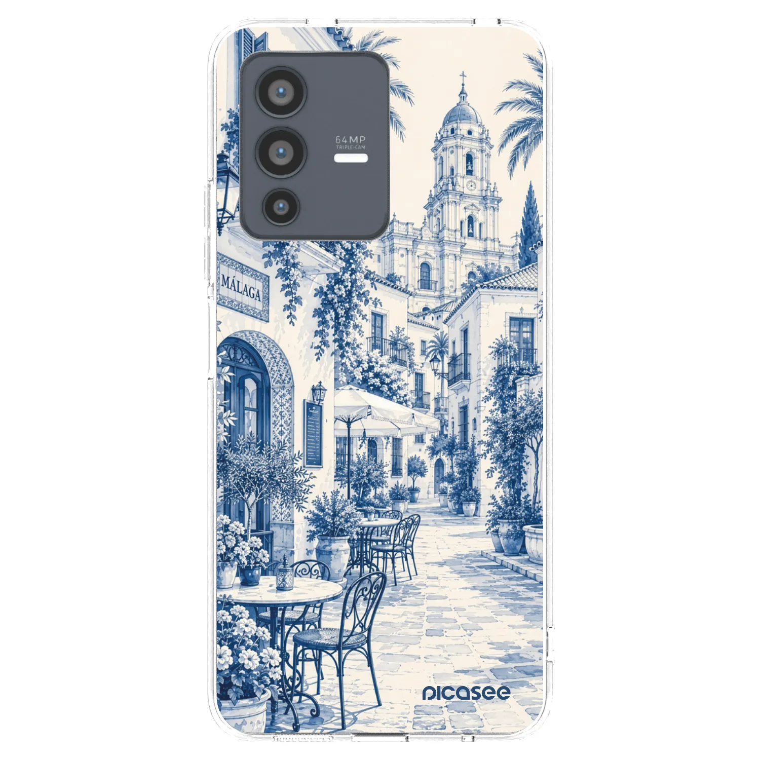 Picasee Vivo V23 5G Hülle - Transparentes Silikon - Calle Azul