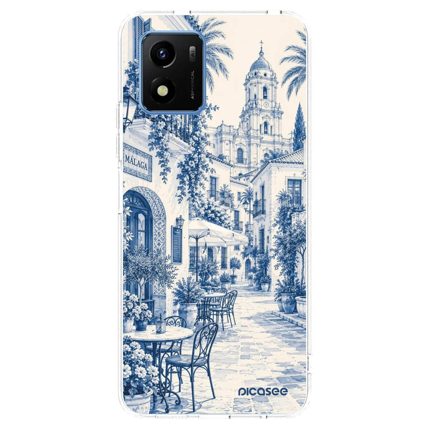 Picasee Vivo Y01 Hülle - Transparentes Silikon - Calle Azul