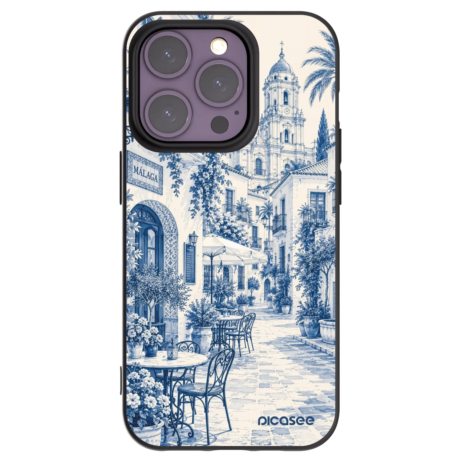 Picasee Apple iPhone 14 Pro Hülle - Schwarzes Silikon - Calle Azul