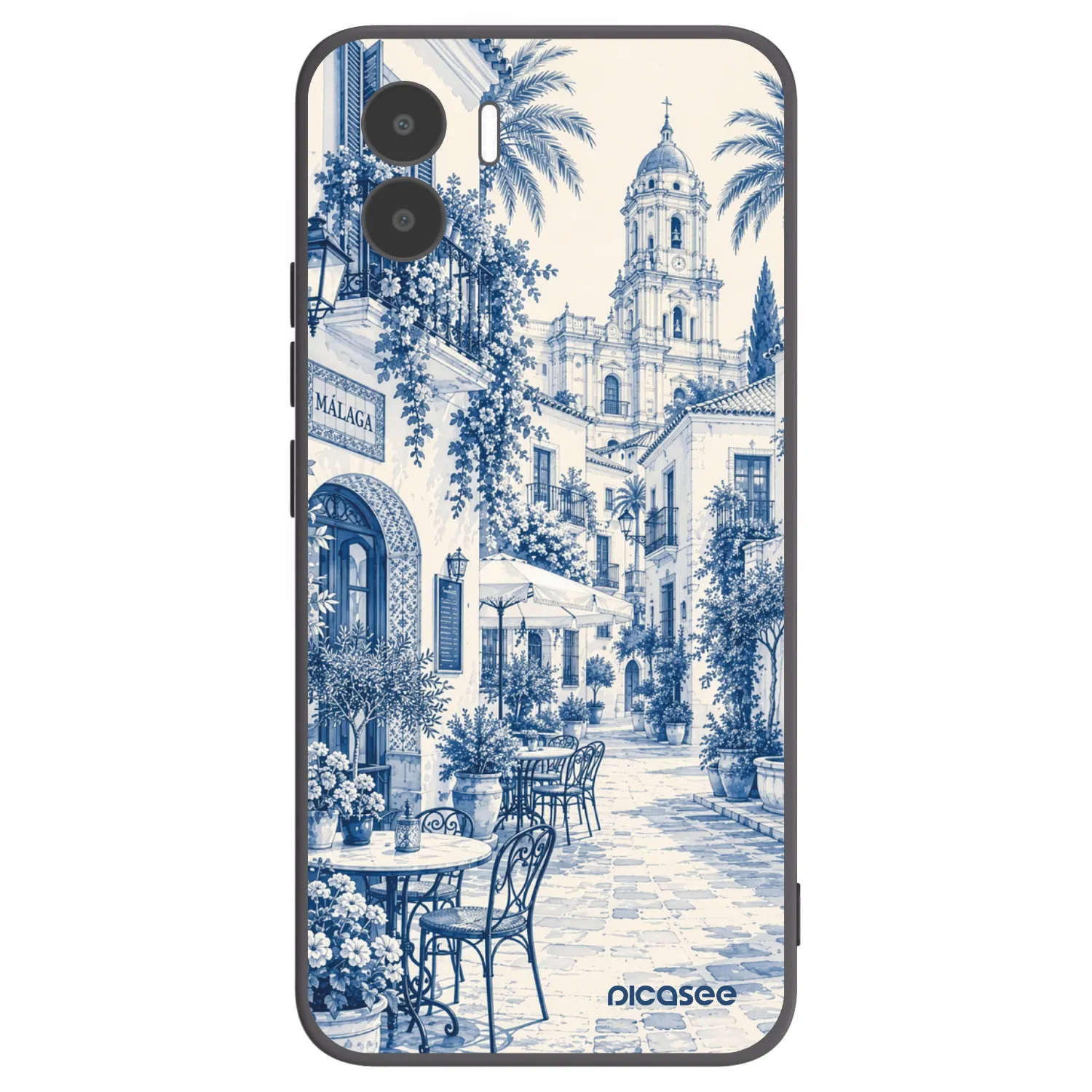 Picasee Xiaomi Redmi A1 Hülle - Schwarzes Silikon - Calle Azul