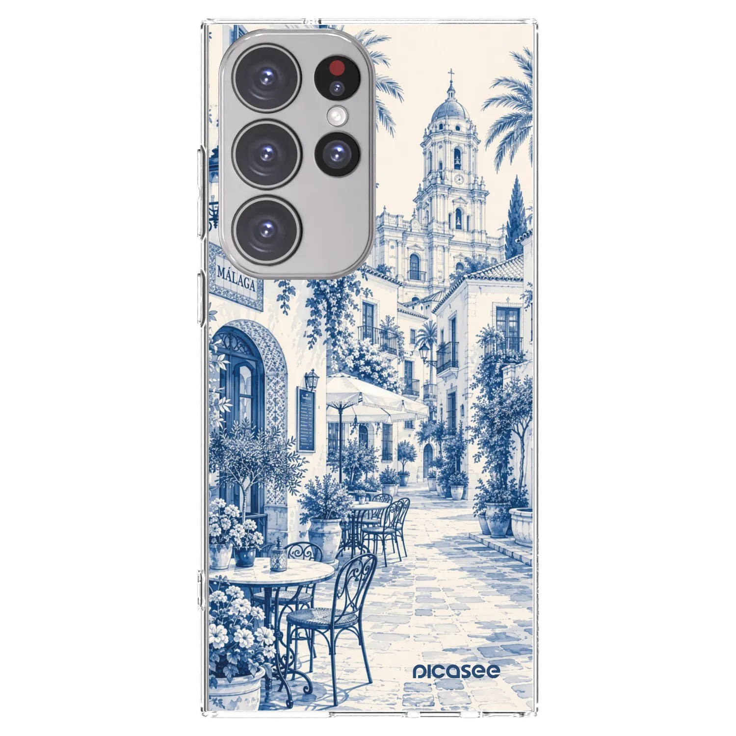 Picasee Samsung Galaxy S23 Ultra 5G Hülle - Transparentes Silikon - Calle Azul
