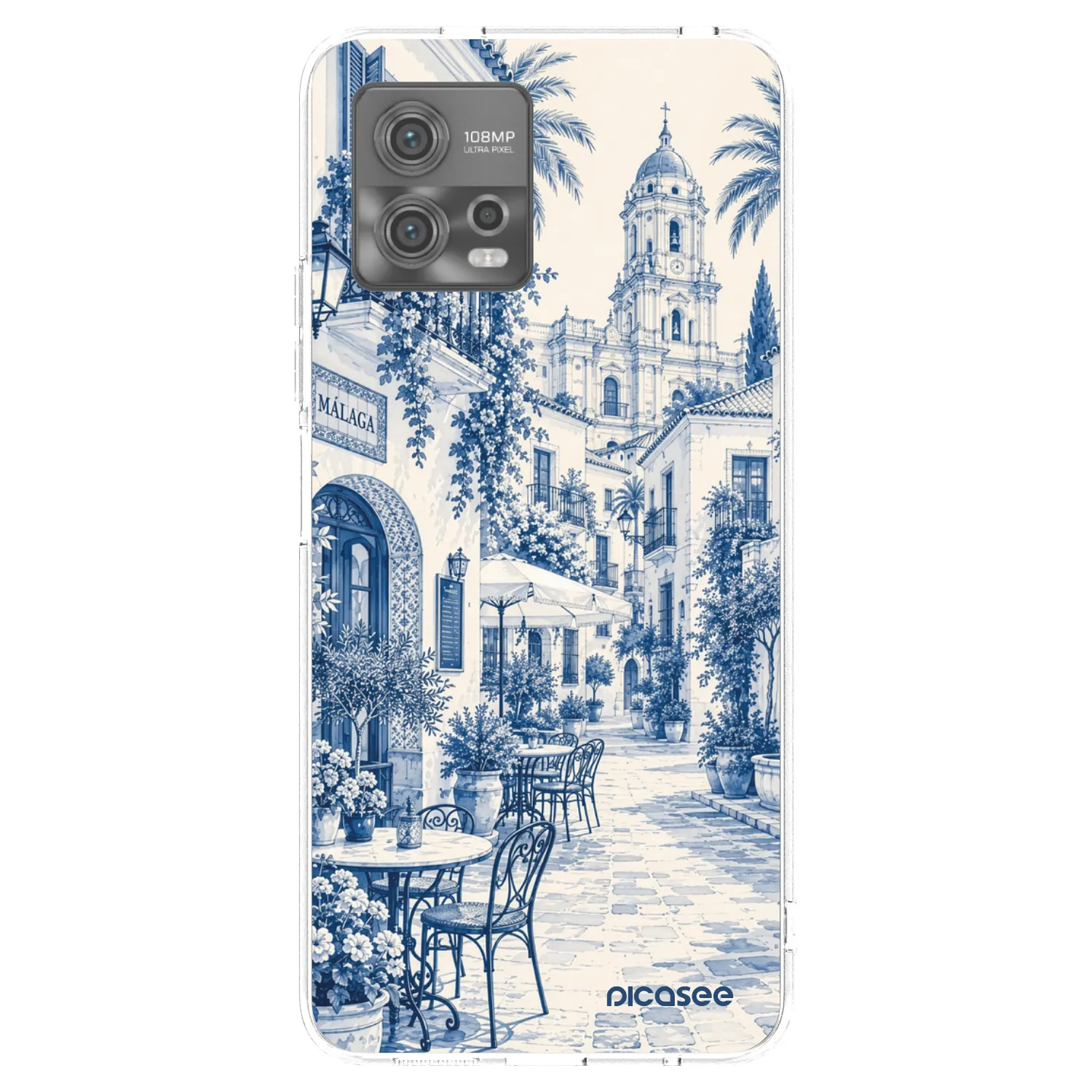 Picasee Motorola Moto G72 Hülle - Transparentes Silikon - Calle Azul