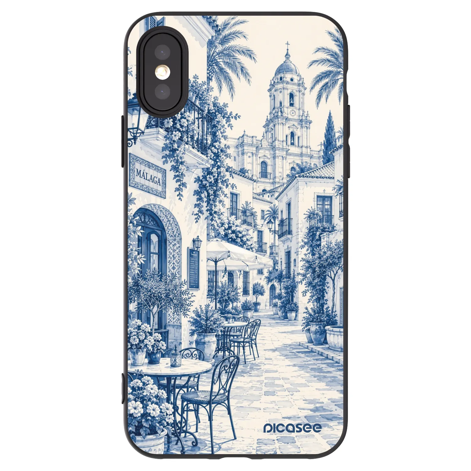 Picasee Apple iPhone X/XS Hülle - Schwarzes Silikon - Calle Azul