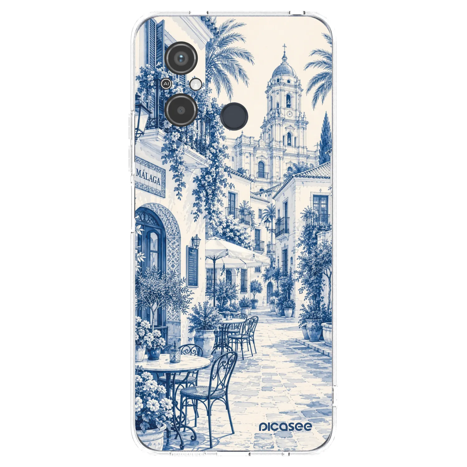 Picasee Xiaomi Redmi 12C Hülle - Transparentes Silikon - Calle Azul