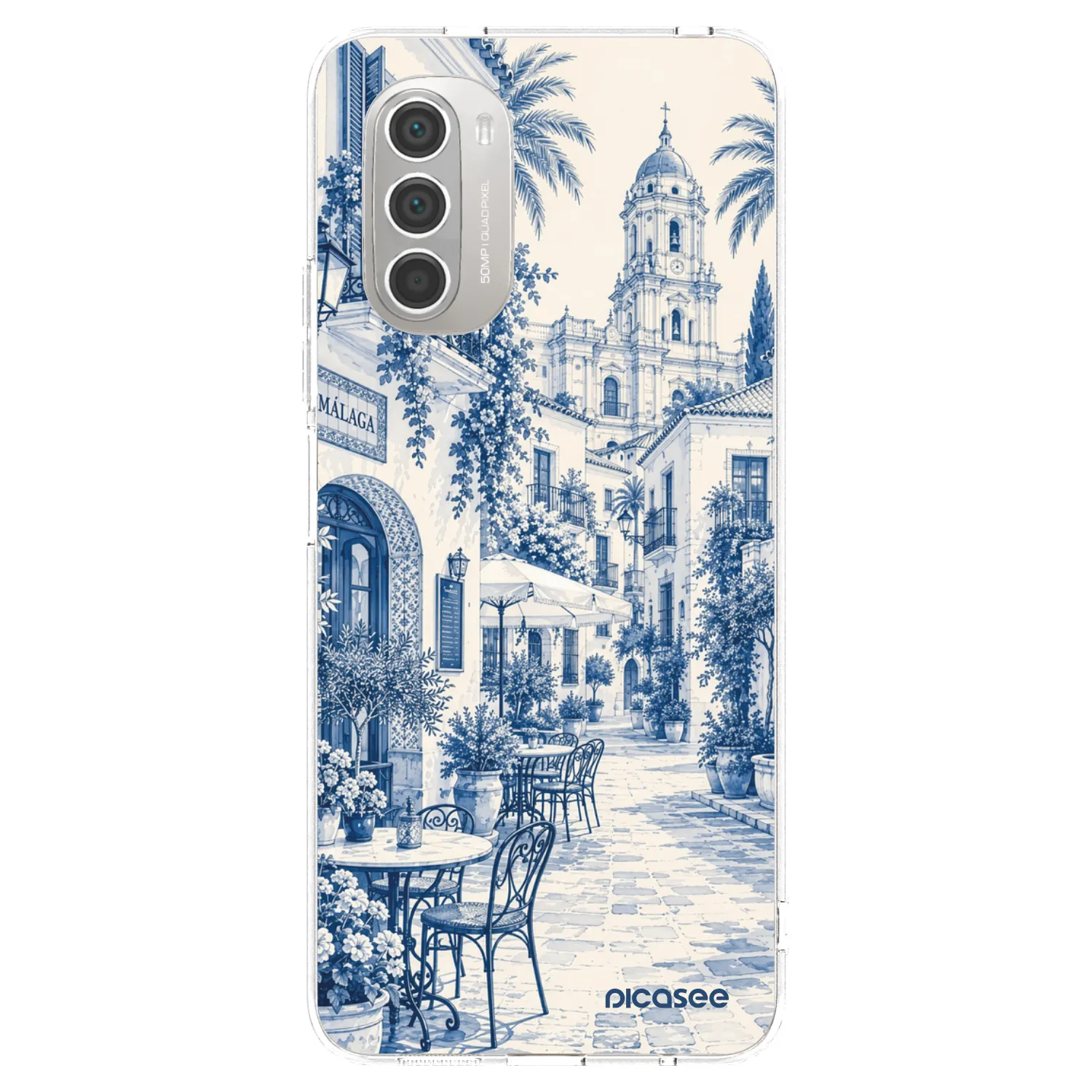 Picasee Motorola Moto G51 Hülle - Transparentes Silikon - Calle Azul