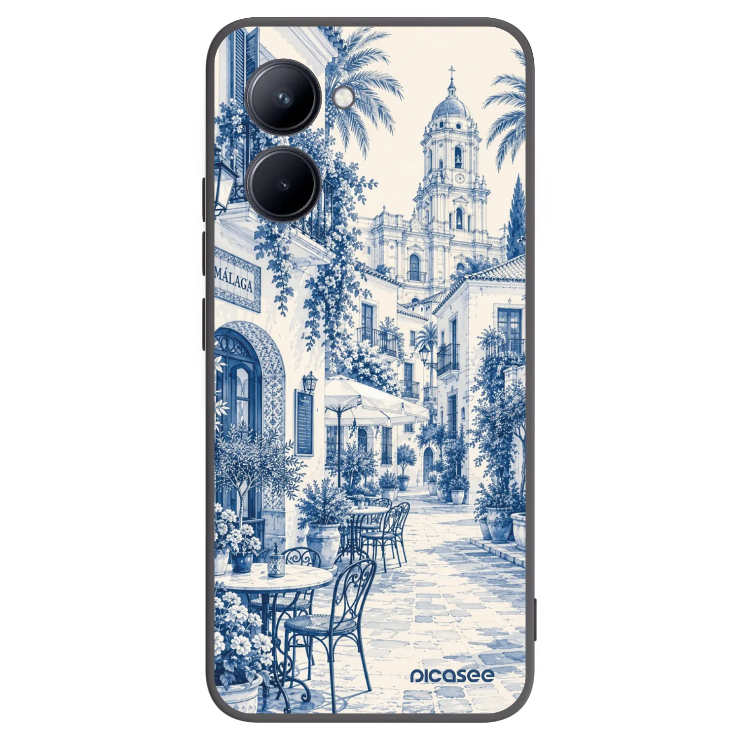Picasee Realme C33 (2023) Hülle - Schwarzes Silikon - Calle Azul