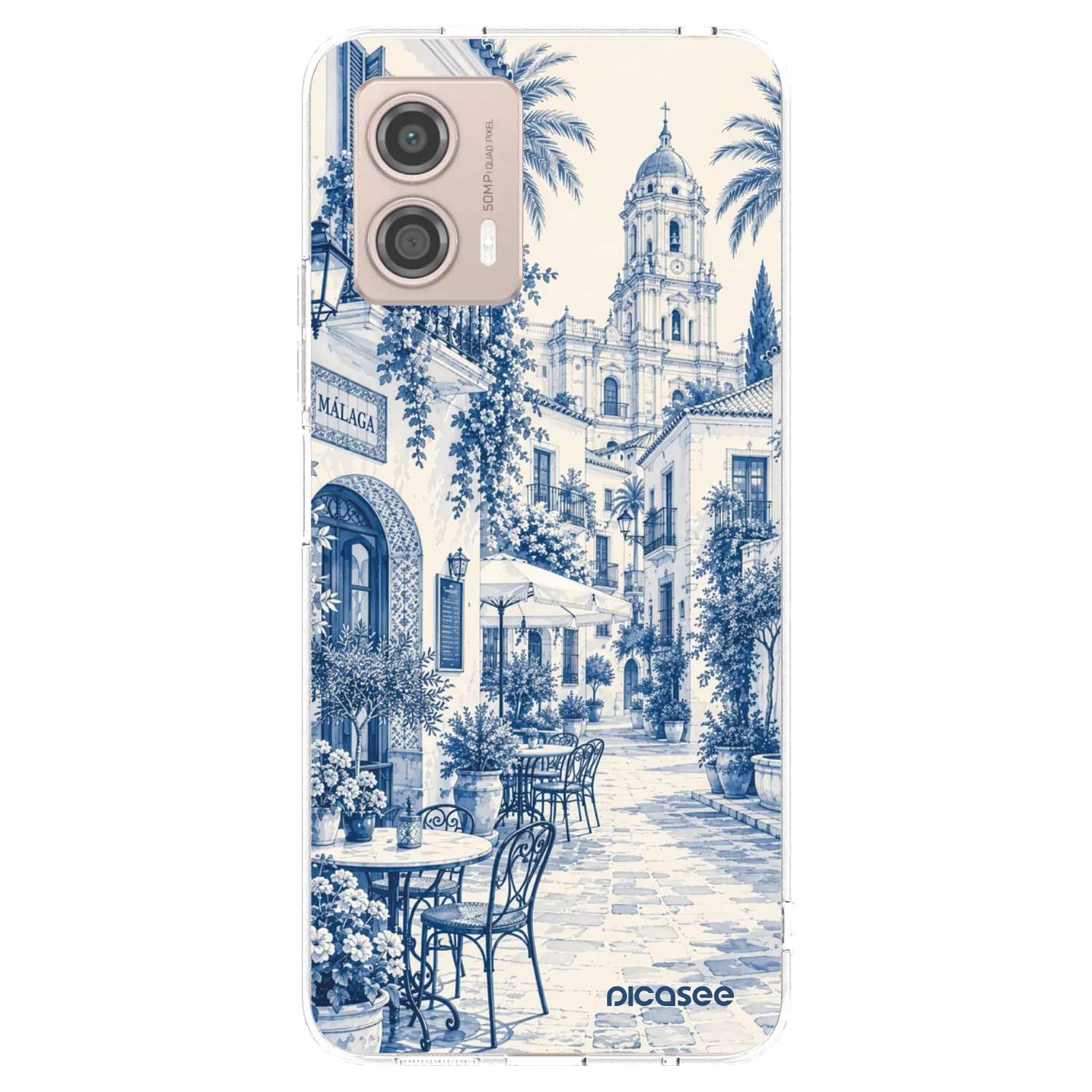 Picasee Motorola Moto G53 5G Hülle - Transparentes Silikon - Calle Azul