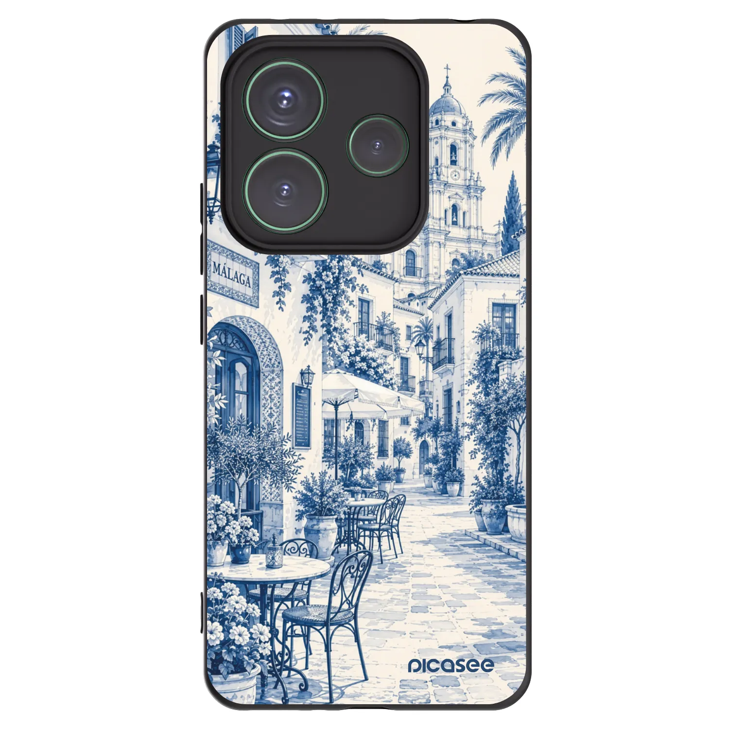 Picasee Xiaomi Redmi Note 14 5G Hülle - Schwarzes Silikon - Calle Azul