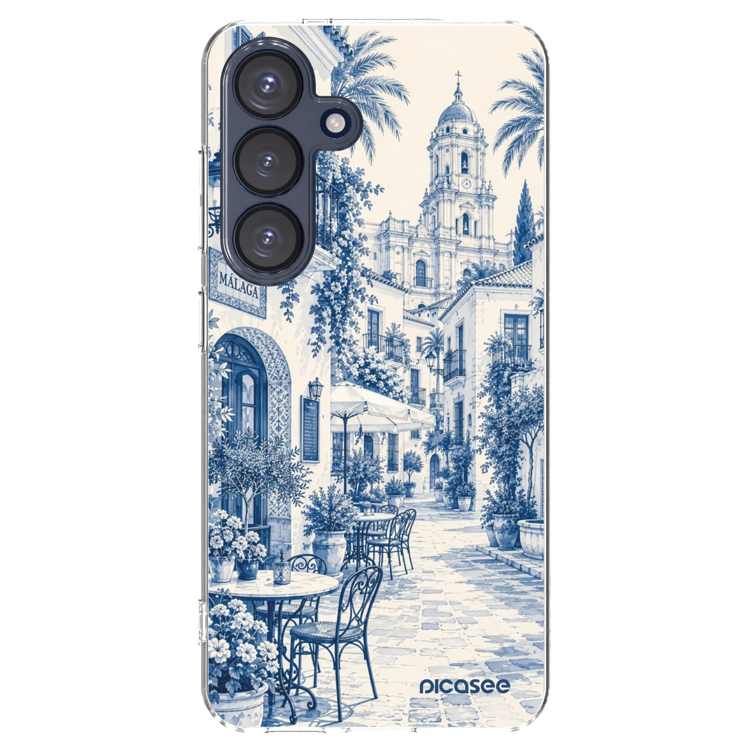 Picasee Samsung Galaxy S25 5G Hülle - Transparentes Silikon - Calle Azul