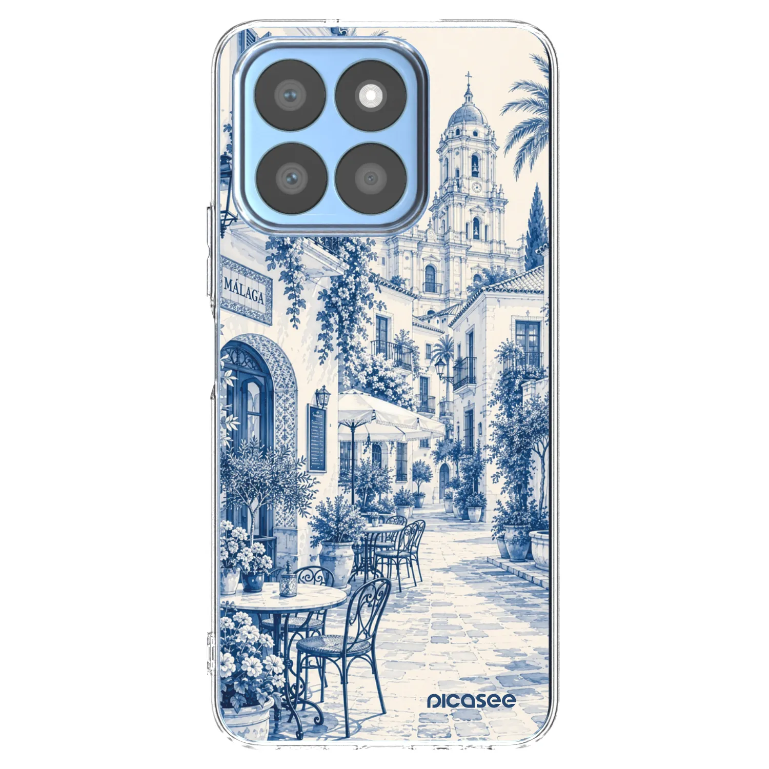 Picasee Honor X8c Hülle - Transparentes Silikon - Calle Azul