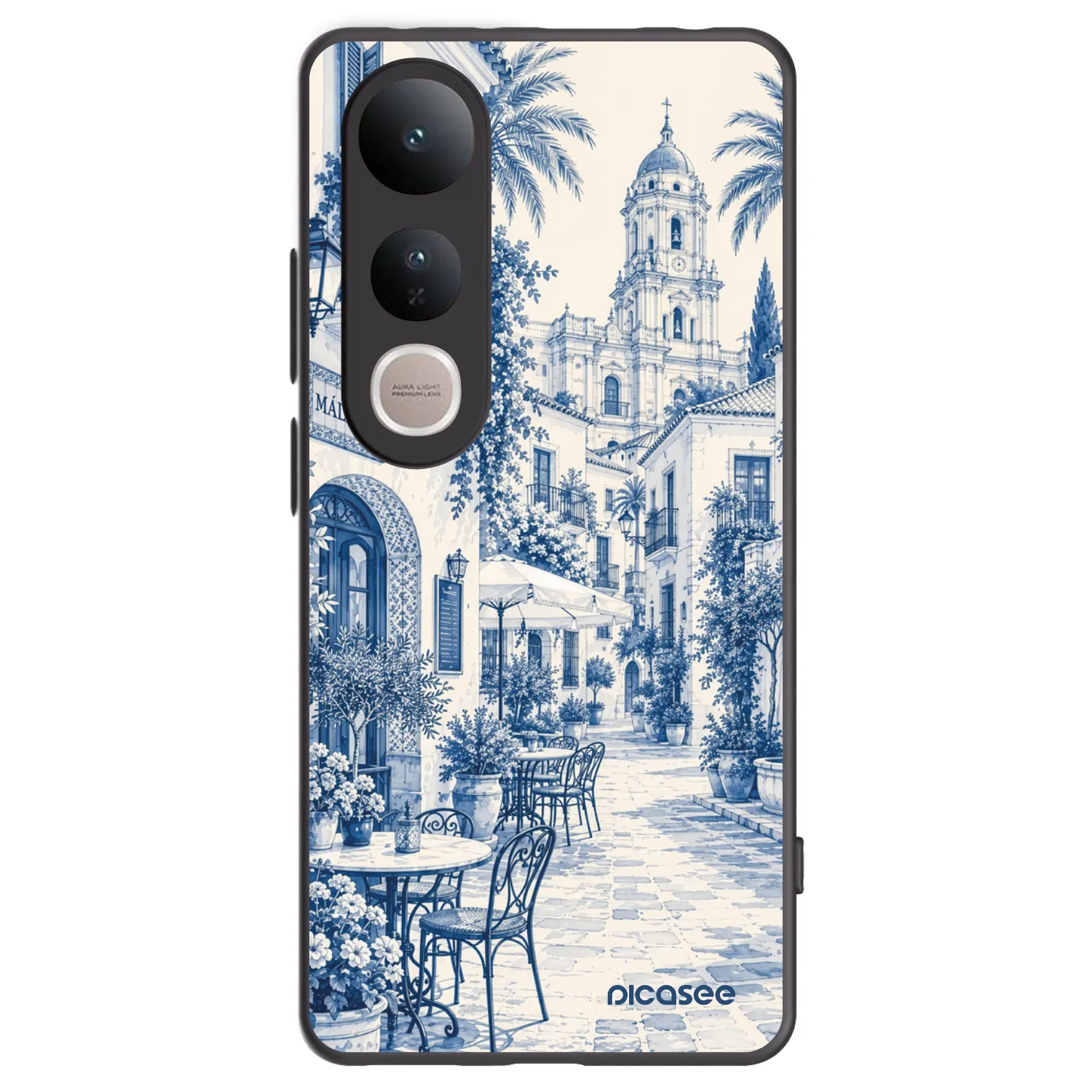 Picasee Vivo V50 Lite 5G Hülle - Schwarzes Silikon - Calle Azul