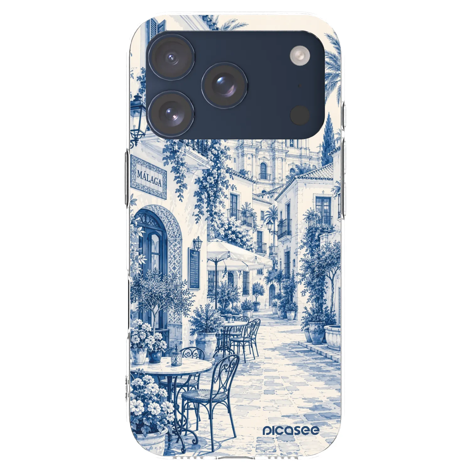 Picasee Apple iPhone 17 Pro Hülle - Transparentes Silikon - Calle Azul