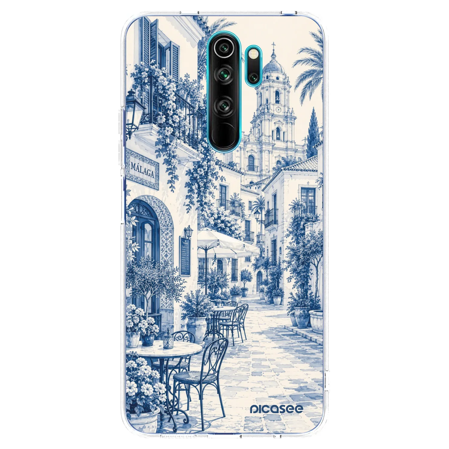 Picasee Xiaomi Redmi Note 8 Pro Hülle - Transparentes Silikon - Calle Azul