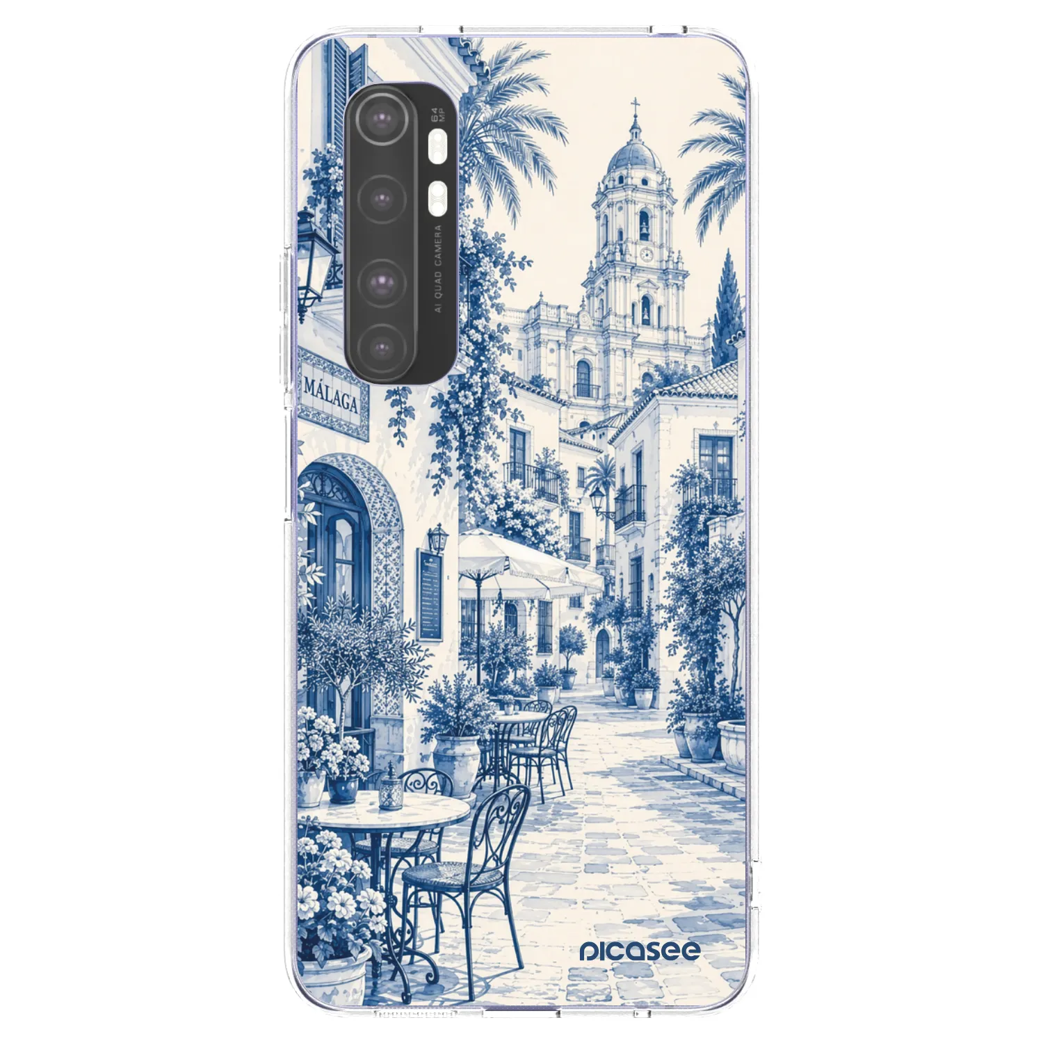 Picasee Xiaomi Mi Note 10 Lite Hülle - Transparentes Silikon - Calle Azul