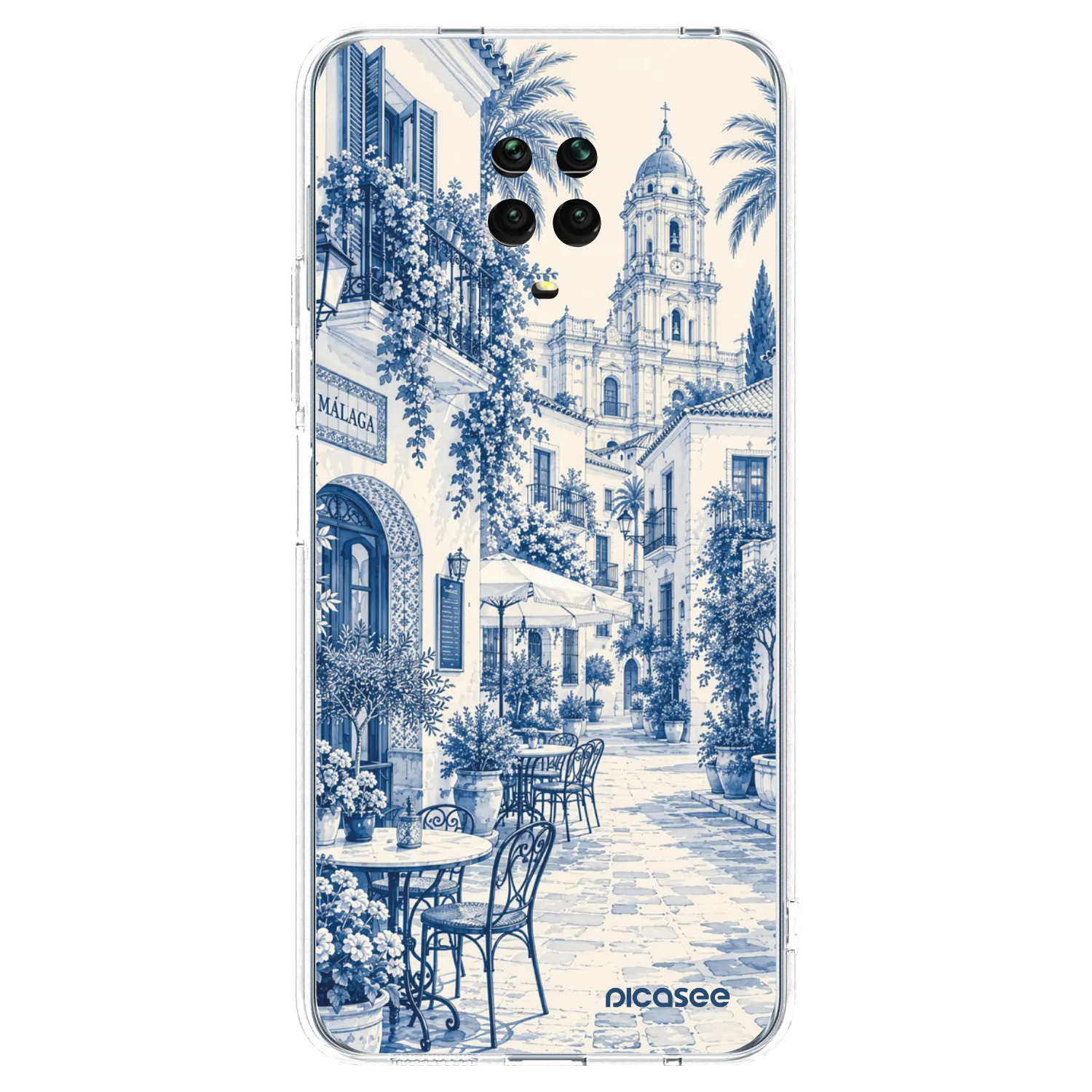 Picasee Xiaomi Redmi Note 9S Hülle - Transparentes Silikon - Calle Azul