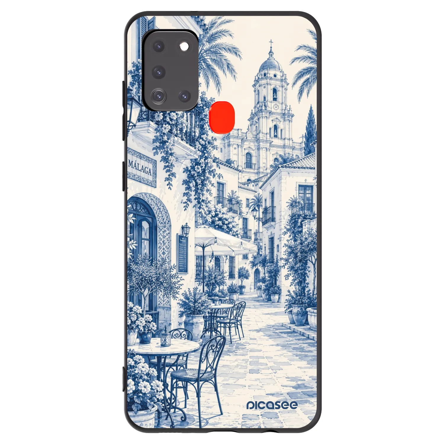 Picasee Samsung Galaxy A21s Hülle - Schwarzes Silikon - Calle Azul
