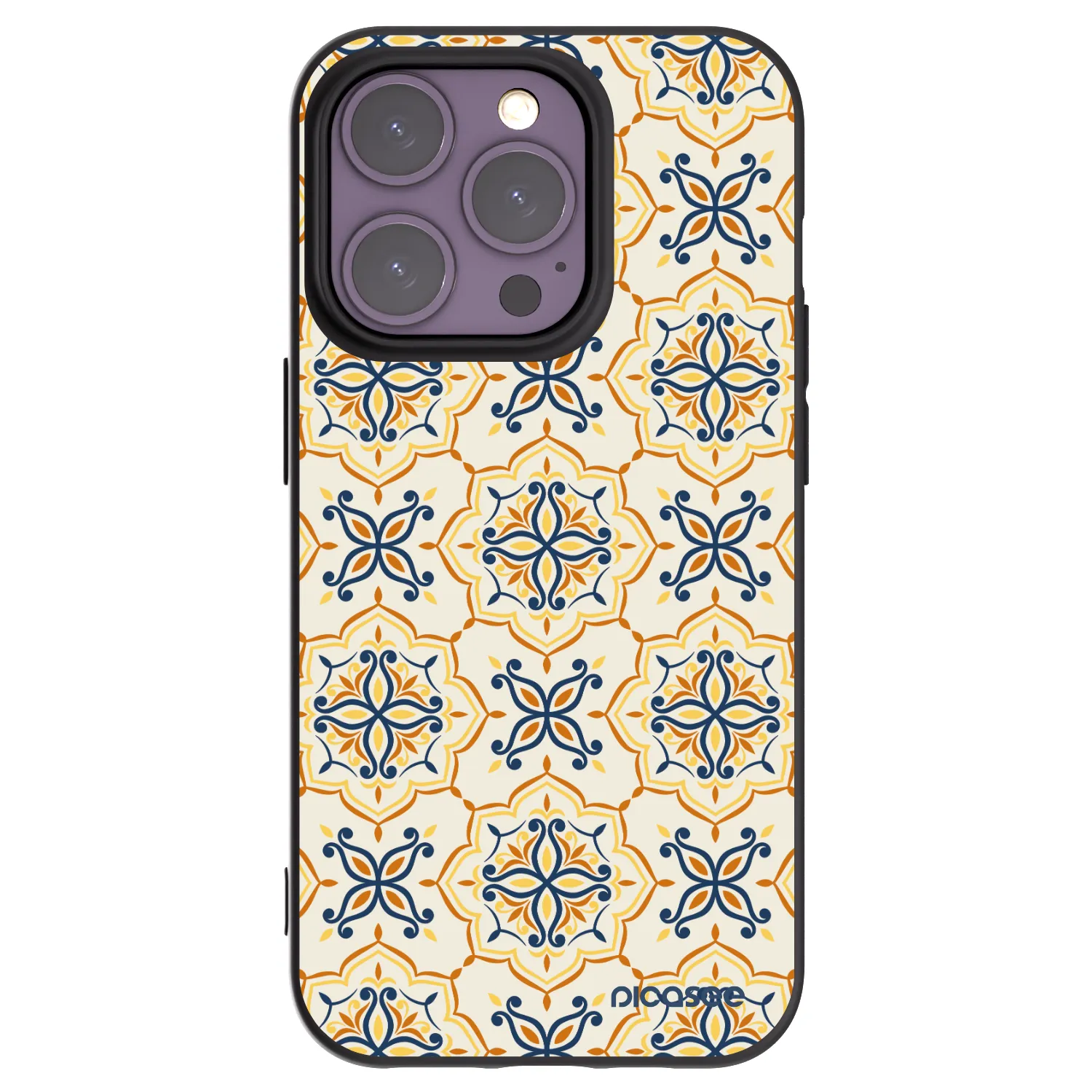 Picasee Apple iPhone 14 Pro Hülle - Schwarzes Silikon - Majolica
