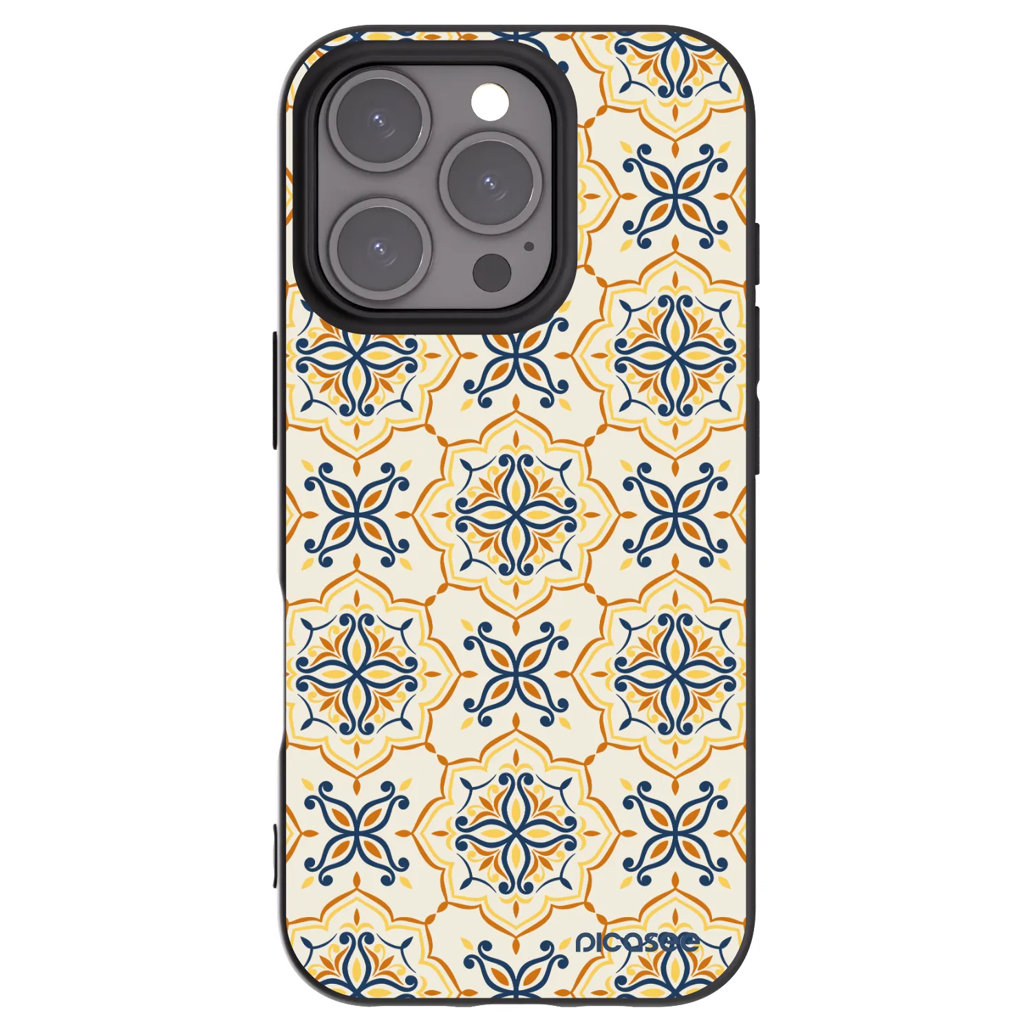 Picasee Apple iPhone 16 Pro Hülle - Schwarzes Silikon - Majolica