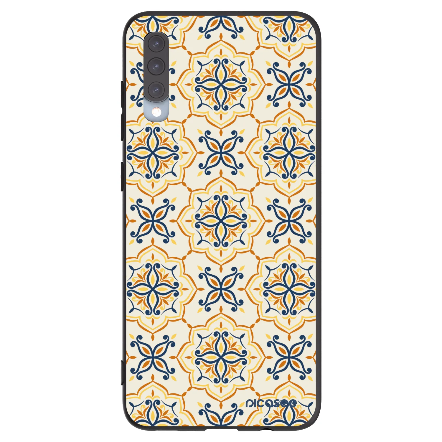 Picasee Samsung Galaxy A70 A705F Hülle - Schwarzes Silikon - Majolica