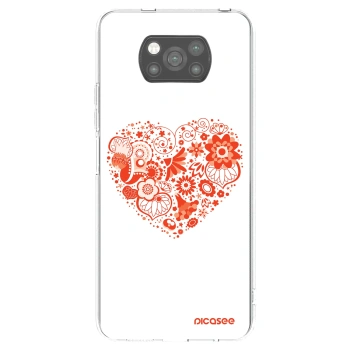 Picasee Xiaomi Poco X3 Hülle - Schwarzes Silikon - Großes Herz