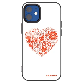 Picasee Apple iPhone 12 mini Hülle - Schwarzes Silikon - Großes Herz
