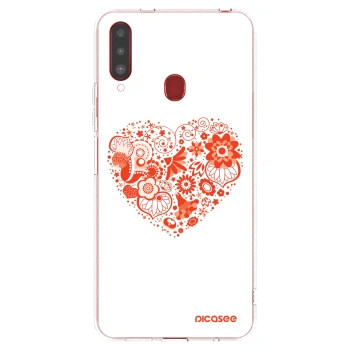 Picasee Samsung Galaxy A20s Hülle - Transparentes Silikon - Großes Herz