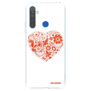 Picasee Realme 5 Hülle - Transparentes Silikon - Großes Herz