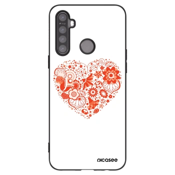 Picasee Realme 5 Hülle - Schwarzes Silikon - Großes Herz