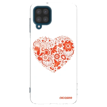 Picasee Samsung Galaxy A12 A125F Hülle - Transparentes Silikon - Großes Herz