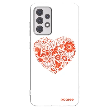 Picasee Samsung Galaxy A52 5G A525F Hülle - Transparentes Silikon - Großes Herz