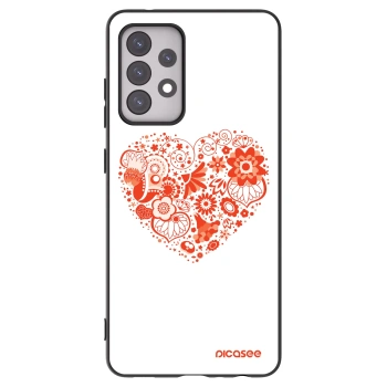 Picasee Samsung Galaxy A52 5G A525F Hülle - Schwarzes Silikon - Großes Herz