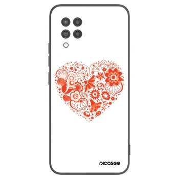 Picasee Samsung Galaxy A42 A426B Hülle - Schwarzes Silikon - Großes Herz