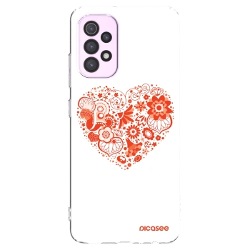 Picasee Samsung Galaxy A32 5G A326B Hülle - Transparentes Silikon - Großes Herz