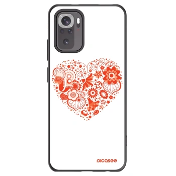 Picasee Xiaomi Redmi Note 10S Hülle - Schwarzes Silikon - Großes Herz