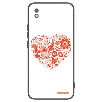 Picasee Xiaomi Redmi 9AT Hülle - Schwarzes Silikon - Großes Herz