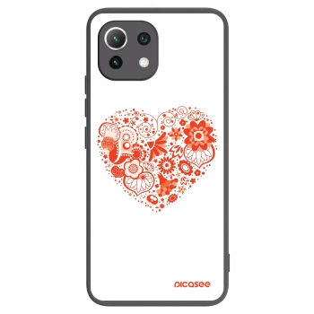 Picasee Xiaomi Mi 11 Lite Hülle - Schwarzes Silikon - Großes Herz