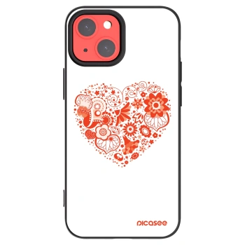 Picasee Apple iPhone 13 mini Hülle - Schwarzes Silikon - Großes Herz